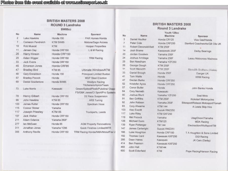 Event programme page